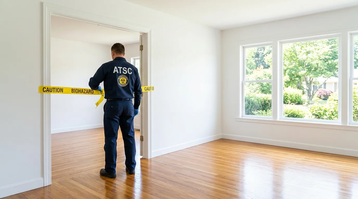 Certified biohazard cleanup crew performing Decomposition Cleanup in Middle Village